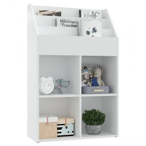 Magasinholder til børn 71x30x114 cm spånplade hvid