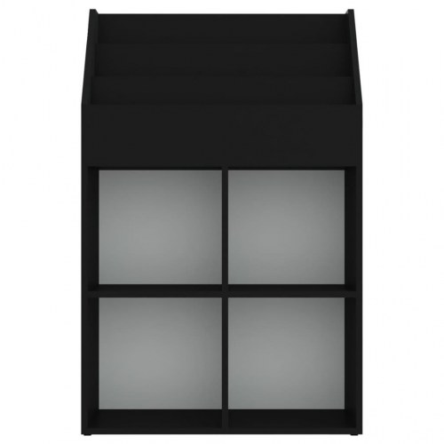 Magasinholder til børn 71x30x114 cm spånplade sort