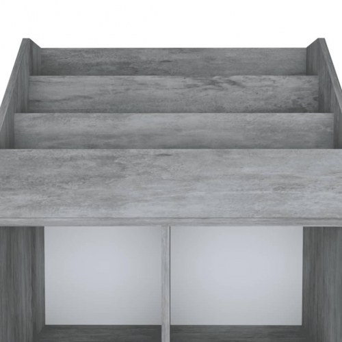 Magasinreol til børn 71 × 30 × 114 cm - konstrueret træ, betongrå