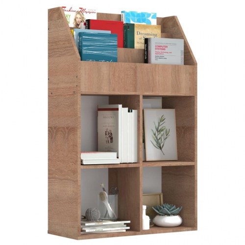 Magasinholder til børn 71x30x114 cm spånplade sonoma-eg