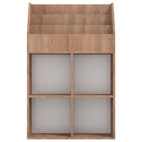 Magasinholder til børn 71x30x114 cm spånplade sonoma-eg