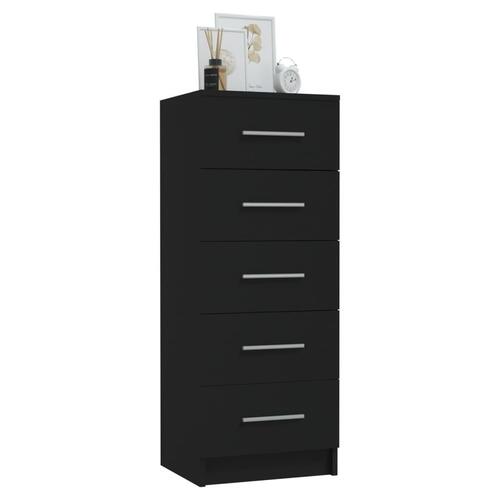 Høj kommode 41x35x106 cm spånplade sort