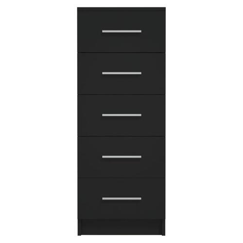 Høj kommode 41x35x106 cm spånplade sort