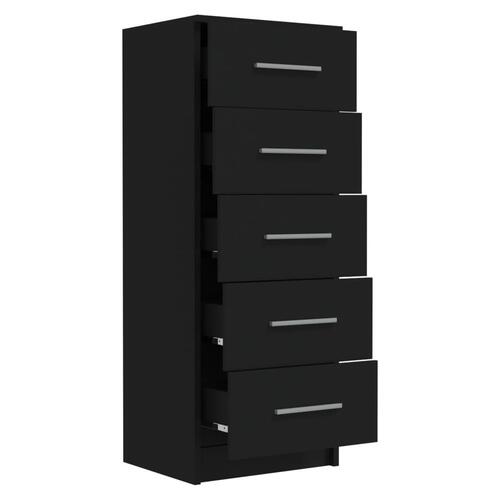 Høj kommode 41x35x106 cm spånplade sort