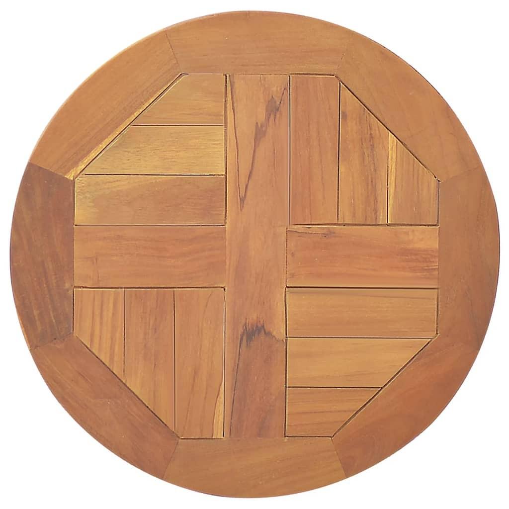 Bordplade 2,5 cm 40 cm rund massivt teaktræ