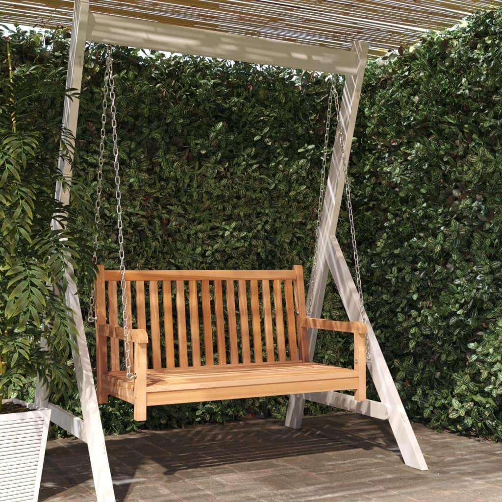 Gyngebænk 114x60x64 cm massivt teaktræ