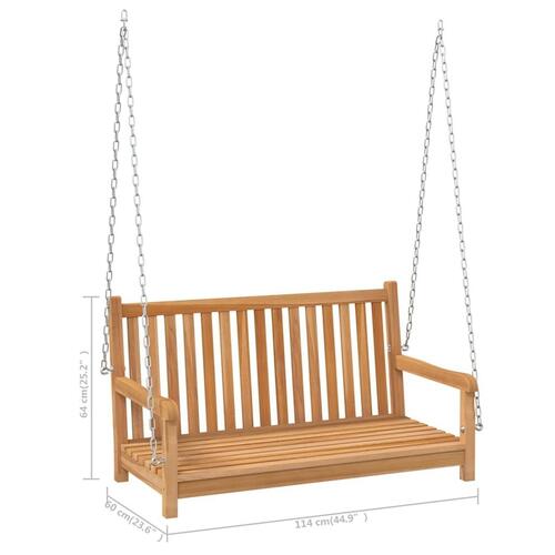 Gyngebænk 114x60x64 cm massivt teaktræ
