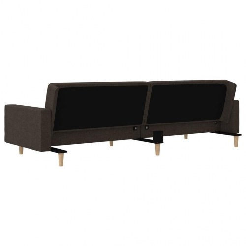 2-personers sovesofa med 2 puder og fodskammel stof mørkebrun