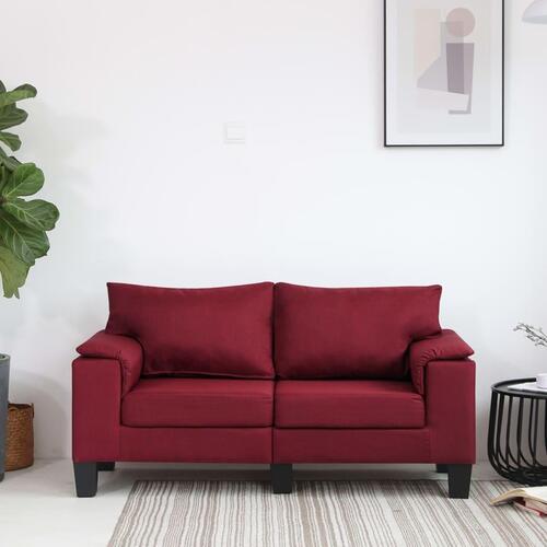 2-personers sofa stof vinrød