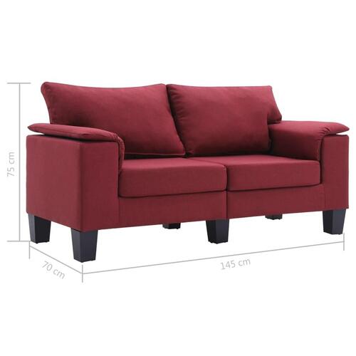 2-personers sofa stof vinrød