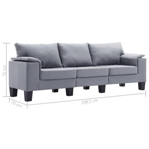 3-personers sofa stof lysegrå