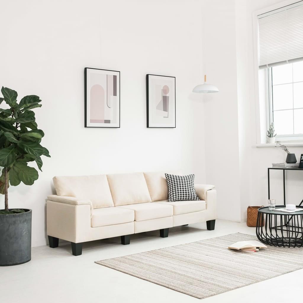 3-personers sofa stof cremefarvet