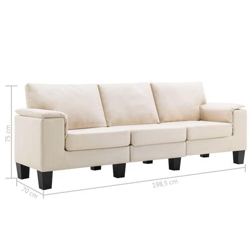 3-personers sofa stof cremefarvet