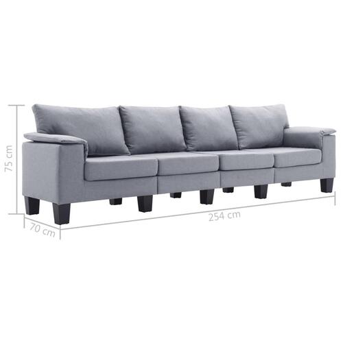 4-personers sofa stof lysegrå
