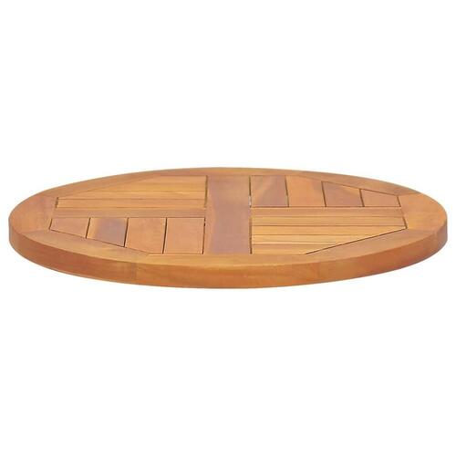Bordplade 2,5 cm 50 cm rund massivt teaktræ