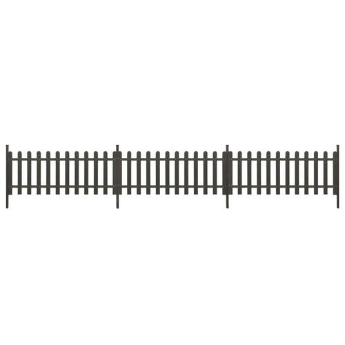 Stakit med stolper 3 stk. 614x80 cm WPC