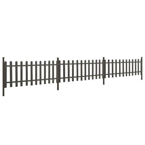 Stakit med stolper 3 stk. 614x80 cm WPC