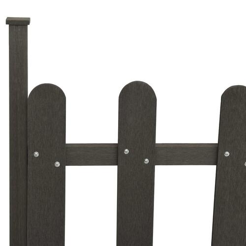 Stakit med stolper 3 stk. 614x80 cm WPC