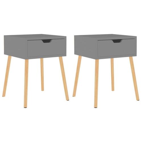 Sengeborde 2 stk. 40x40x56 cm spånplade grå
