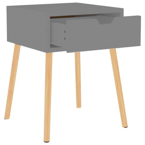 Sengeborde 2 stk. 40x40x56 cm spånplade grå