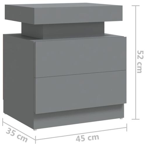 Sengebord 45x35x52 cm spånplade grå