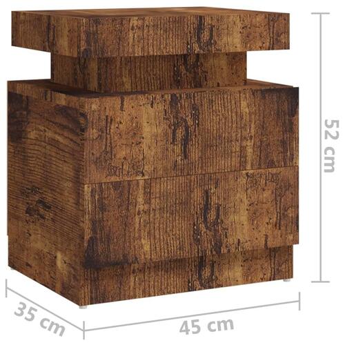 Sengeskab 45x35x52 cm spånplade røget egetræsfarve
