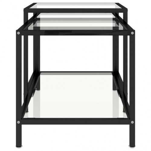 Stueborde i industriel stil - 2 stk. i transparent hærdet glas