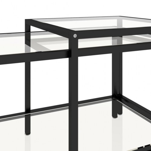 Stueborde i industriel stil - 2 stk. i transparent hærdet glas