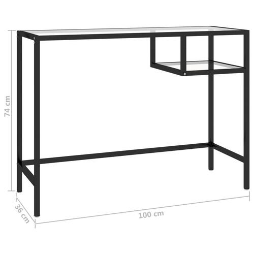 Computerbord 100x36x74 cm glas transparent