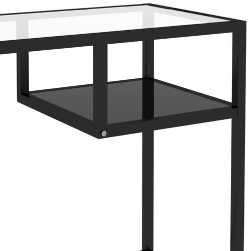 Computerbord 100x36x74 cm glas sort