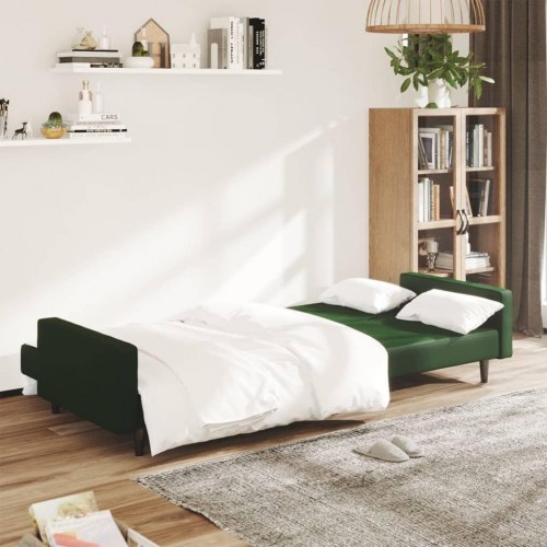 2-personers sovesofa fløjl mørkegrøn