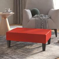 Fodskammel 78x56x32 cm kunstlæder vinrød