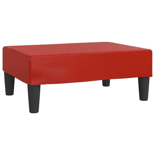 Fodskammel 78x56x32 cm kunstlæder vinrød