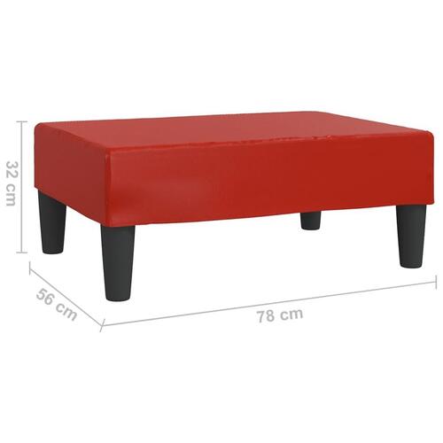 Fodskammel 78x56x32 cm kunstlæder vinrød