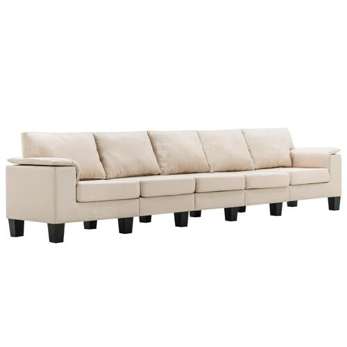 5-personers sofa stof cremefarvet