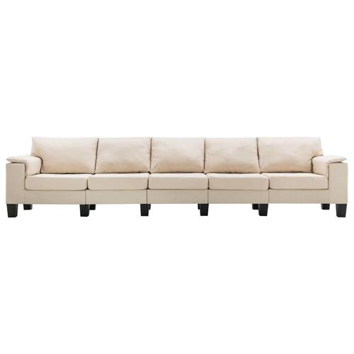 5-personers sofa stof cremefarvet