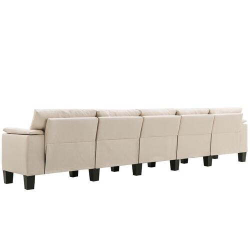 5-personers sofa stof cremefarvet