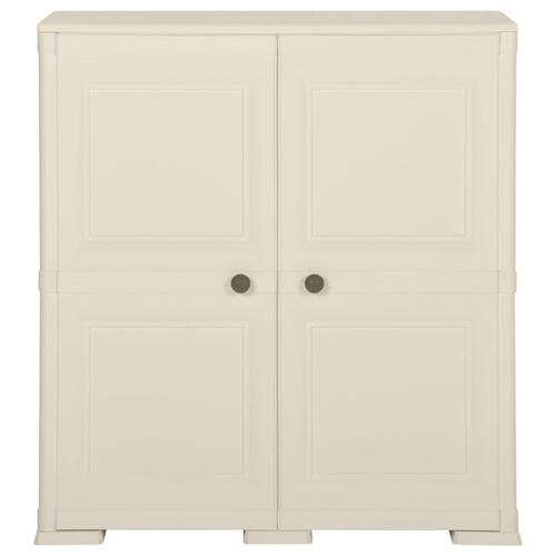Plastikskab 79x43x85,5 cm trædesign vaniljehvid