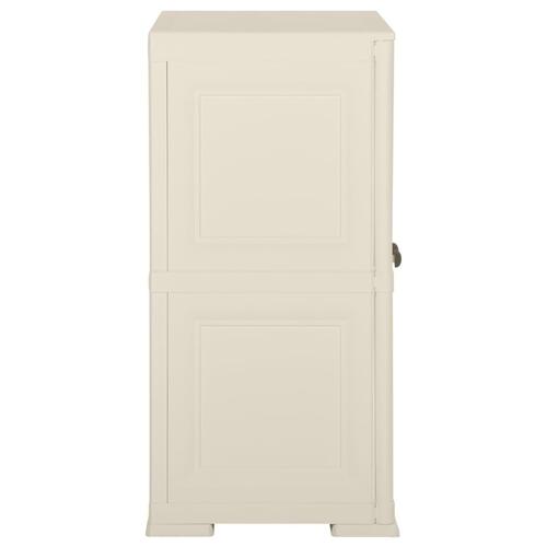 Plastikskab 79x43x85,5 cm trædesign vaniljehvid