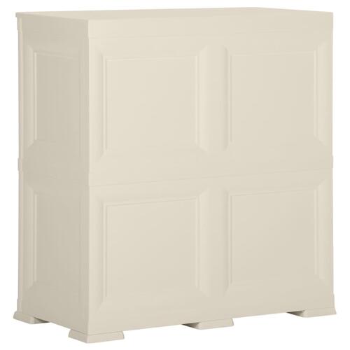 Plastikskab 79x43x85,5 cm trædesign vaniljehvid