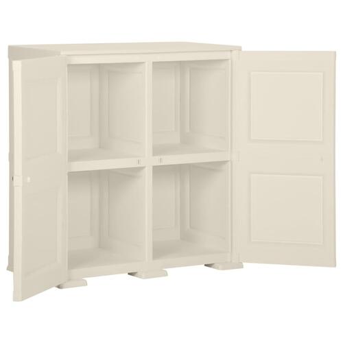 Plastikskab 79x43x85,5 cm trædesign vaniljehvid