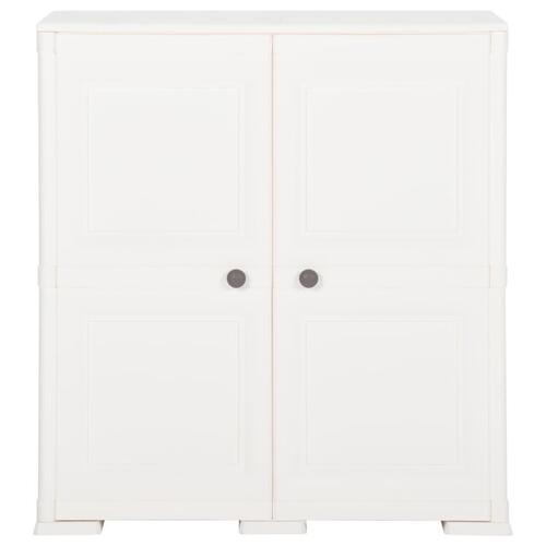 Plastikskab 79x43x85,5 cm trædesign angorahvid