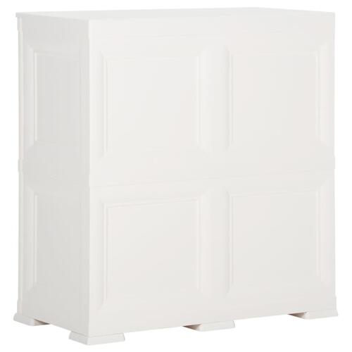 Plastikskab 79x43x85,5 cm trædesign angorahvid