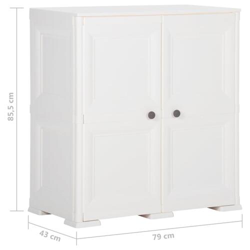 Plastikskab 79x43x85,5 cm trædesign angorahvid