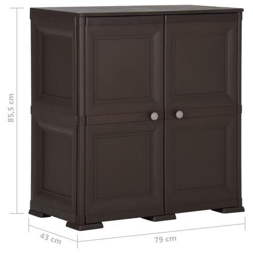 Plastikskab 79x43x85,5 cm trædesign brun