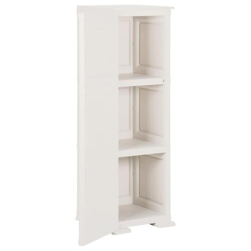 Plastikskab 40x43x125 cm trædesign angorahvid