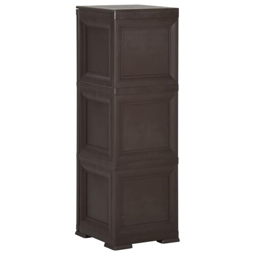 Plastikskab 40x43x125 cm trædesign brun