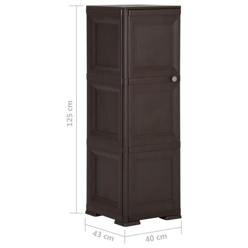 Plastikskab 40x43x125 cm trædesign brun