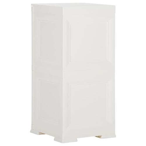 Plastikskab 40x43x85,5 cm trædesign angorahvid