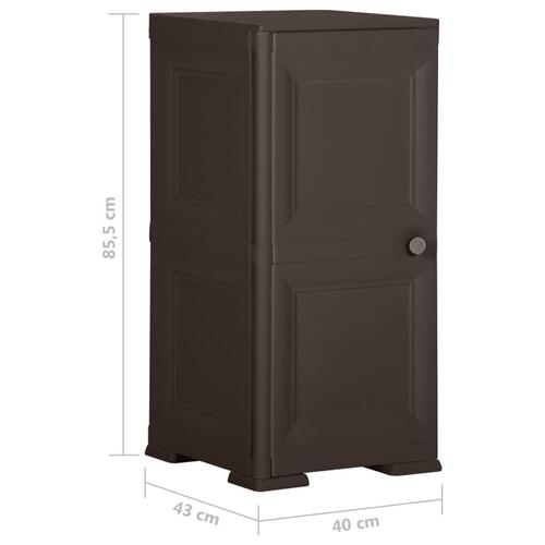 Plastikskab 40x43x85,5 cm trædesign brun